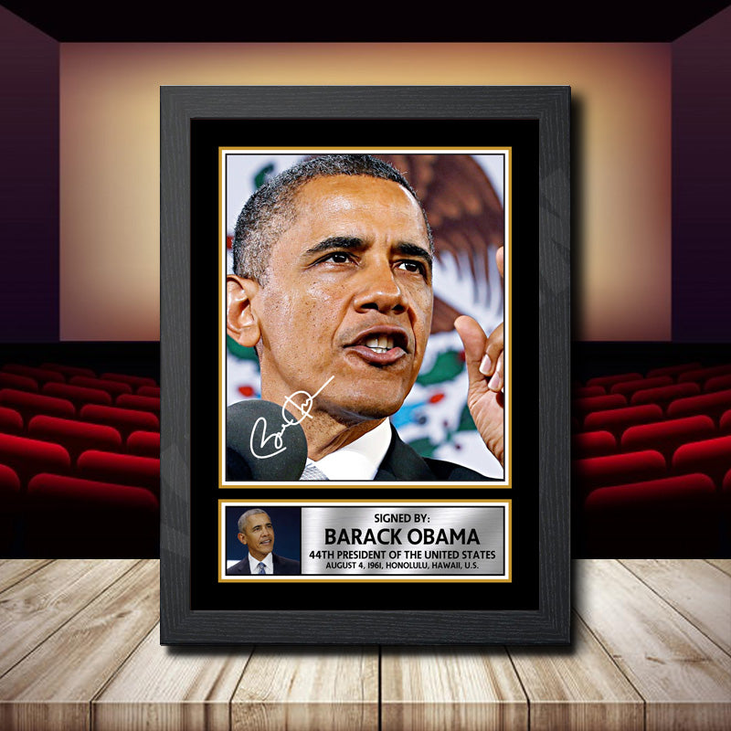 Barack Obama Printed Signature Movie Star Poster Print Framed Wall Art Gift – Barack Obama Printed Signature Movie Star Poster Print