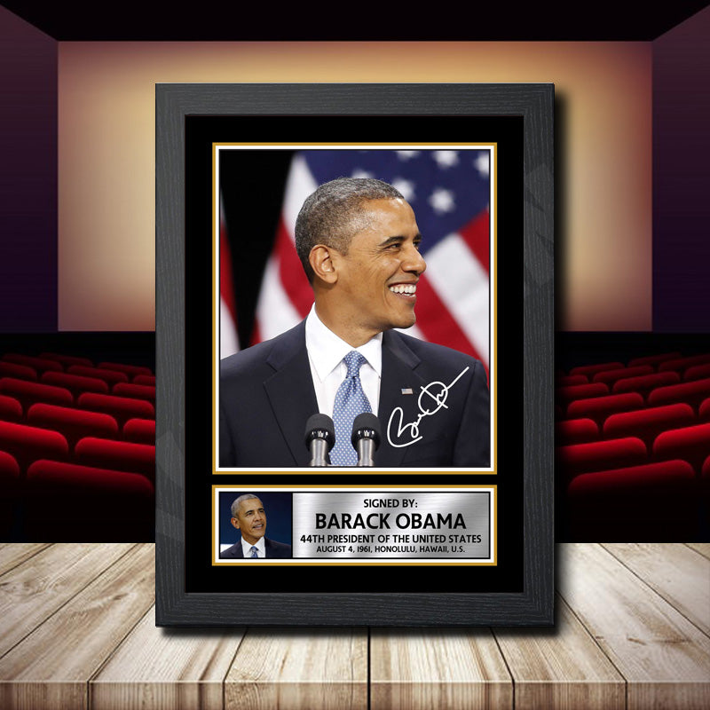 Barack Obama 2 Printed Signature Movie Star Poster Print Framed Wall Art Gift – Barack Obama 2 Printed Signature Movie Star Poster Print