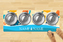 Personalised Dog Bowl Mat (880mm x 300mm)(4 Bowl Design) - BEACH DOG