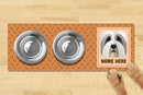 Personalised Dog Breed Dog Bowl Mat (880mm x 300mm)(2 Bowl Design) - BEARDED COLLIE