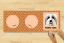 Personalised Dog Breed Dog Bowl Mat (880mm x 300mm)(2 Bowl Design) - BEARDED COLLIE