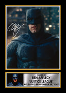 Ben Affleck Justice League Batman Printed Autograph Poster – Signed Style Photo Print – DC Superhero Movie Memorabilia Wall Art for Fans