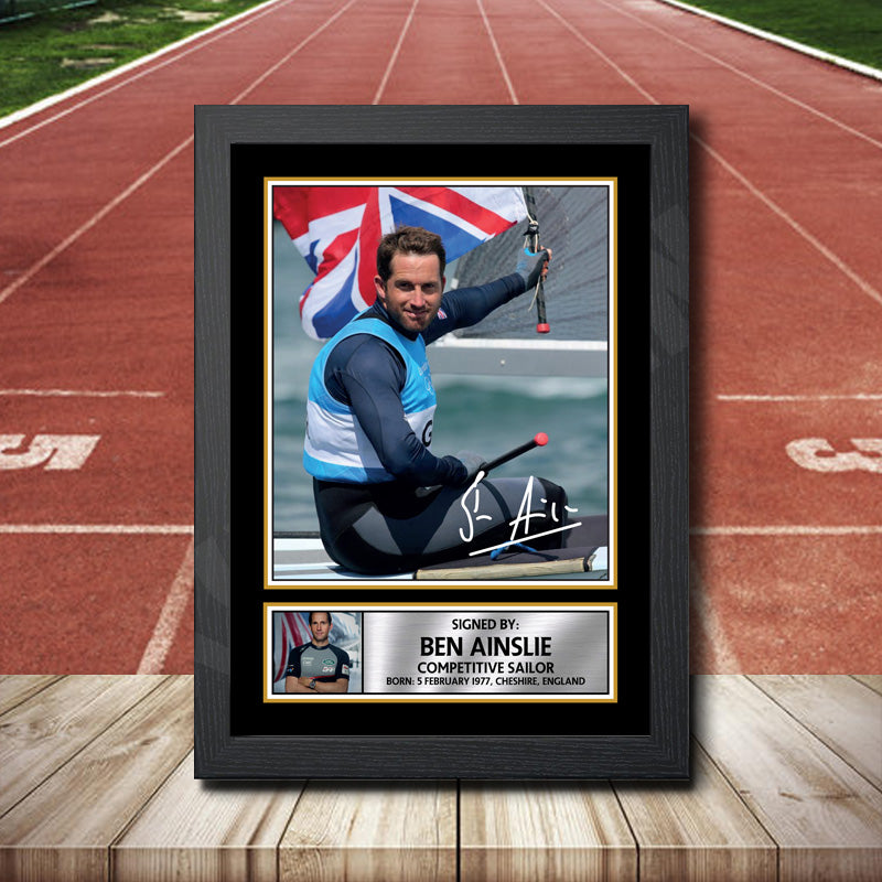 Ben Ainslie 2 Printed Signature Athletics Star Poster Print Framed Wall Art Gift – Ben Ainslie 2 Printed Signature Athletics Star Poster Print