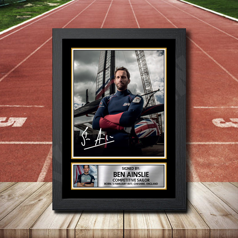 Ben Ainslie 1 Printed Signature Athletics Star Poster Print Framed Wall Art Gift – Ben Ainslie 1 Printed Signature Athletics Star Poster Print