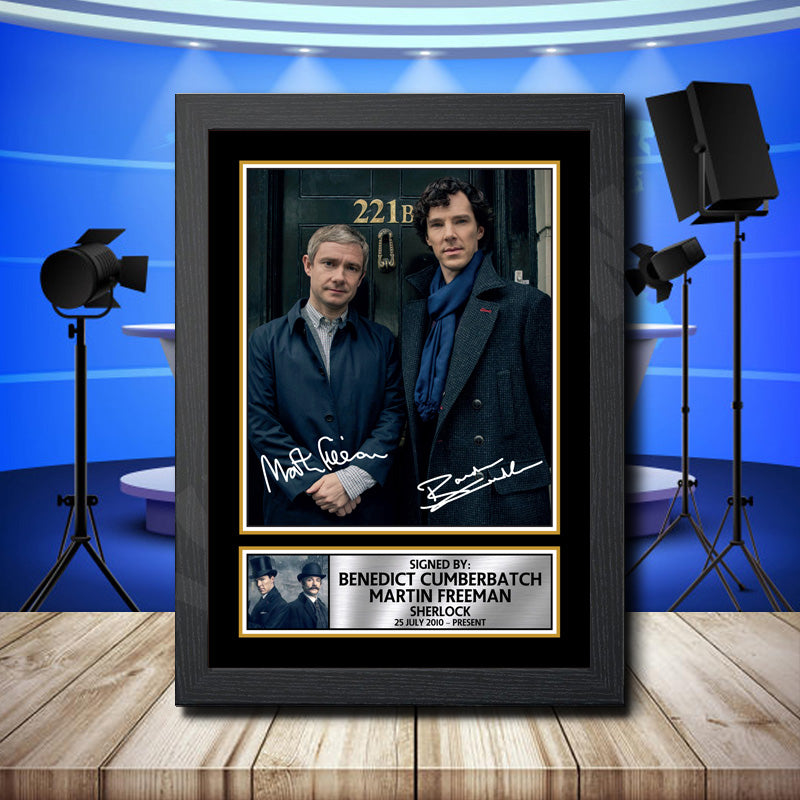 Benedict Cumberbatch Martin Freeman Sherlock 2 Printed Signature Television Star Poster Print Framed Wall Art Gift – Benedict Cumberbatch Martin Freeman Sherlock 2 Printed Signature Television