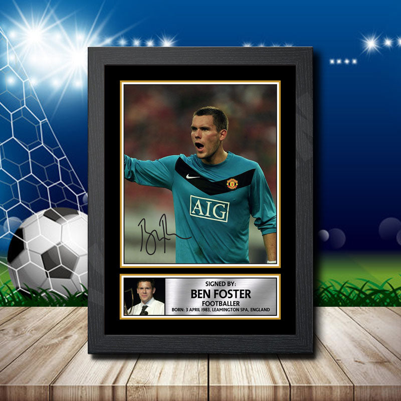 Ben Foster 1 Printed Signature Footballers Star Poster Print Framed Wall Art Gift – Ben Foster 1 Printed Signature Footballers Star Poster Print