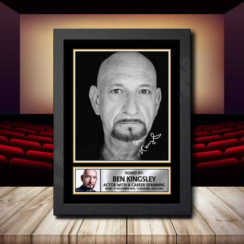 Ben Kingsley Printed Signature Movie Star Poster Print Framed Wall Art Gift – Ben Kingsley Printed Signature Movie Star Poster Print
