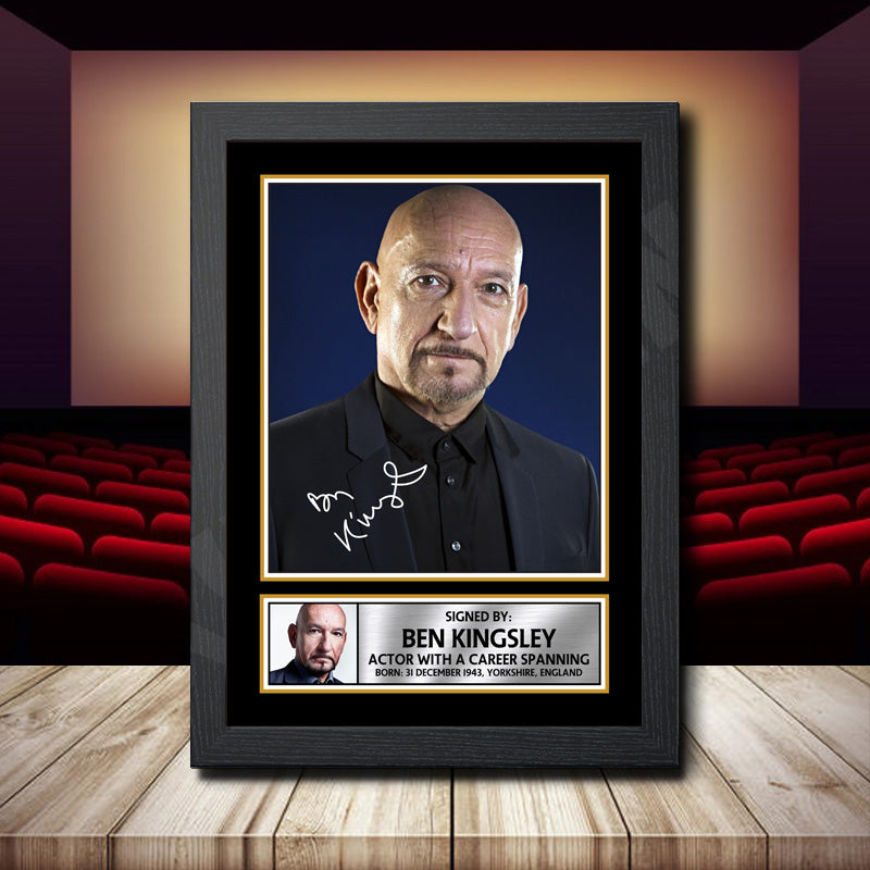 Ben Kingsley 2 Printed Signature Movie Star Poster Print Framed Wall Art Gift – Ben Kingsley 2 Printed Signature Movie Star Poster Print