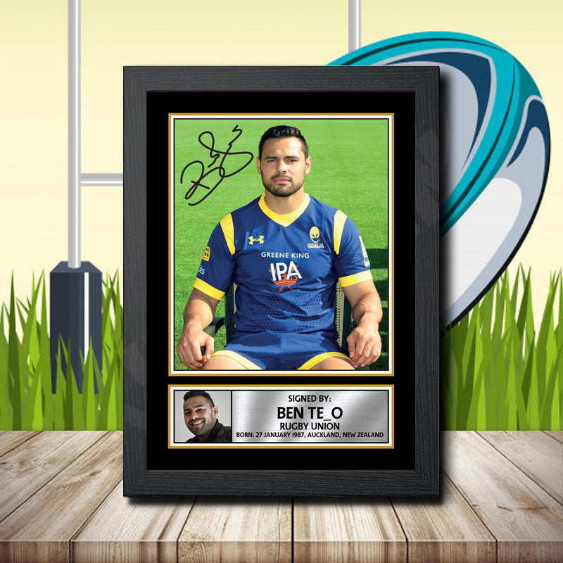 Ben Te O 1 Printed Signature Rugby Star Poster Print Framed Wall Art Gift – Ben Te O 1 Printed Signature Rugby Star Poster Print