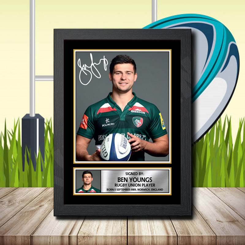 Ben Youngs 1 Printed Signature Rugby Star Poster Print Framed Wall Art Gift – Ben Youngs 1 Printed Signature Rugby Star Poster Print