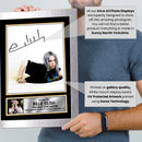 Billie Eilish Portrait Printed Signed Poster Print – Artistic Pop Music Wall Art – Autograph Style Singer Photo – Modern Music Memorabilia Collectible