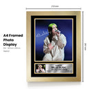 Billie Eilish Live Concert Portrait Printed Signed Poster Print – Autograph Style Singer Wall Art – Pop Music Memorabilia Collectible Photo