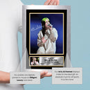 Billie Eilish Live Concert Portrait Printed Signed Poster Print – Autograph Style Singer Wall Art – Pop Music Memorabilia Collectible Photo