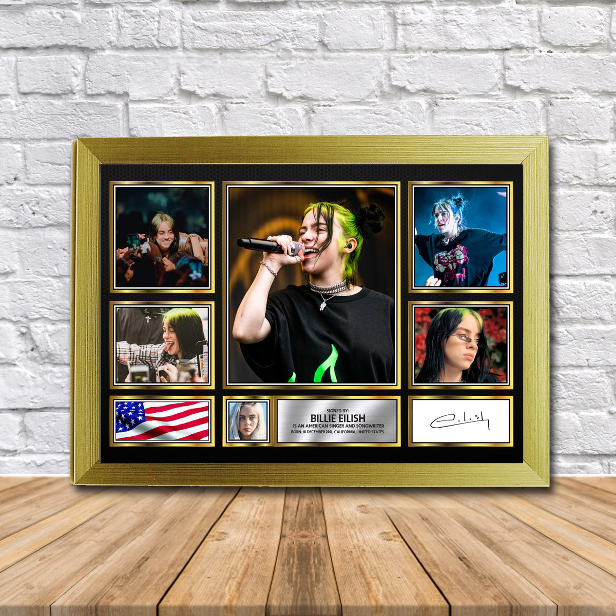 Billie Eilish (2) Music Gift Framed Printed Signature Star Poster Print Wall Art Gift – Billie Eilish Music Gift Framed Printed Signature Star Poster Print Wall Art