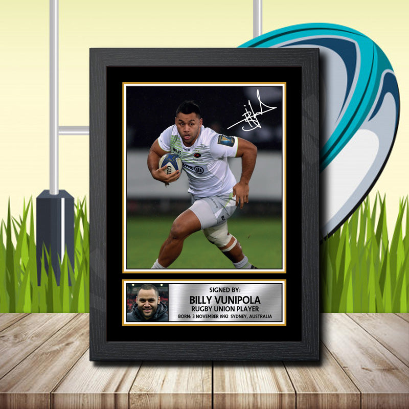 Billy Vunipola 1 Printed Signature Rugby Star Poster Print Framed Wall Art Gift – Billy Vunipola 1 Printed Signature Rugby Star Poster Print