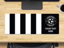 Personalised Football Club Colours Extra Large Mouse Mat (800mm x 300mm) - Black and White