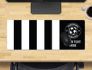 Personalised Football Club Colours Extra Large Mouse Mat (800mm x 300mm) - Black and White