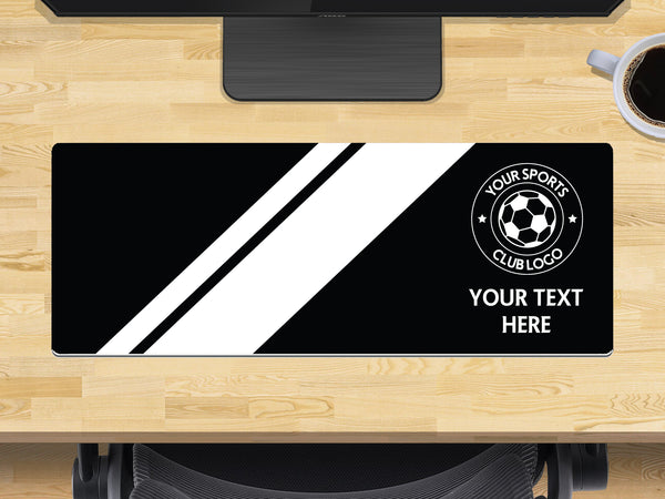 Personalised Football Club Colours Extra Large Mouse Mat (800mm x 300mm) - Black