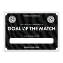 Personalised Football Club Certificates - Goal Of The Match Custom Design (9 Colours)