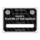 Personalised Football Club Certificates - Player's Player Of The Match Custom Design (9 Colours)