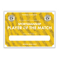Personalised Football Club Certificates - Sportsmanship Player Of The Match Custom Design (9 Colours)