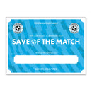 Personalised Football Club Certificates - Save Of The Match Custom Design (9 Colours)