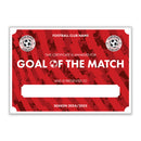 Personalised Football Club Certificates - Goal Of The Match Custom Design (9 Colours)