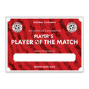 Personalised Football Club Certificates - Player's Player Of The Match Custom Design (9 Colours)