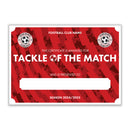 Personalised Football Club Certificates - Tackle Of The Match Custom Design (9 Colours)