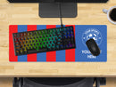 Personalised Football Club Colours Extra Large Mouse Mat (800mm x 300mm) - Blue and Red