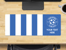 Personalised Football Club Colours Extra Large Mouse Mat (800mm x 300mm) - Blue and White