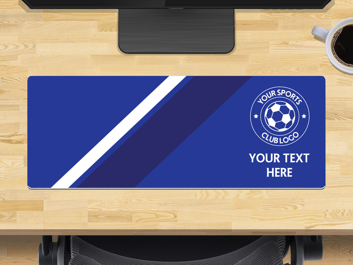 Personalised Football Club Colours Extra Large Mouse Mat 800mm x 300mm - Blue