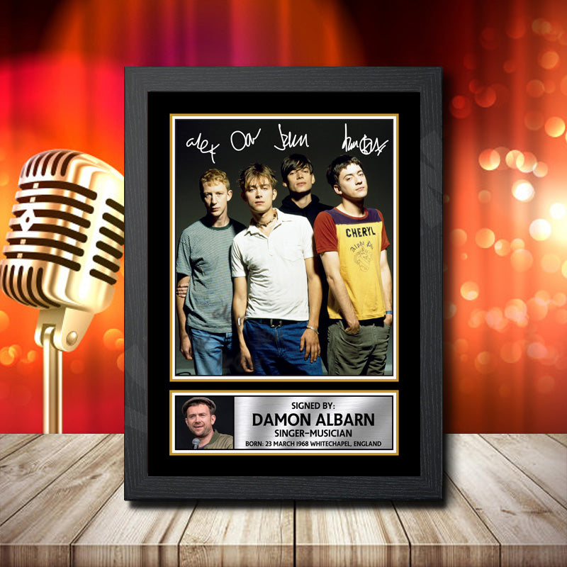 Blur Damon Albarn 2 – Printed Signature Music Star Print – Blur Damon Albarn 2