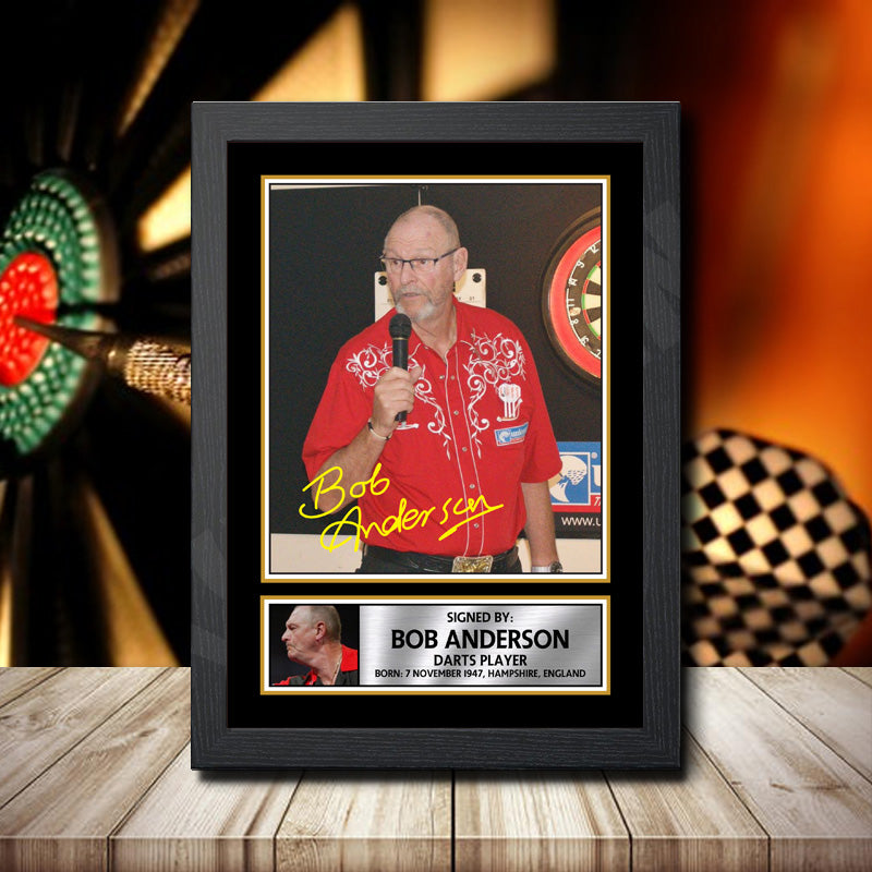 Bob Anderson Printed Signature Darts Star Poster Print Framed Wall Art Gift – Bob Anderson Printed Signature Darts Star Poster Print