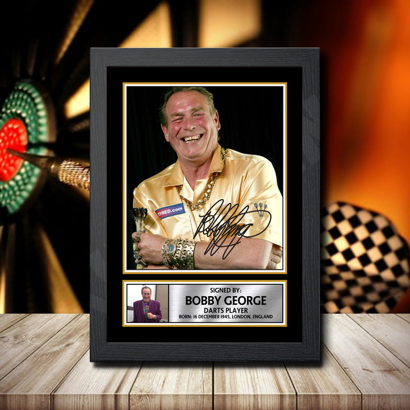 Bobby George Printed Signature Darts Star Poster Print Framed Wall Art Gift – Bobby George Printed Signature Darts Star Poster Print