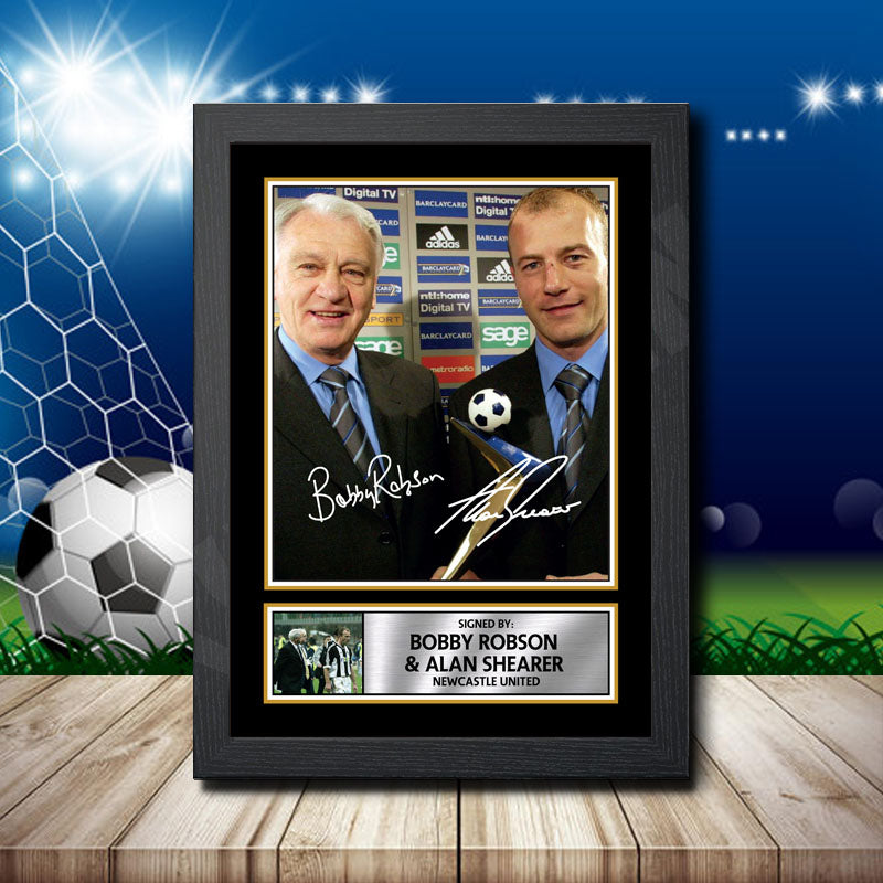Bobby Robson + Alan Shearer Printed Signature Footballers Star Poster Print Framed Wall Art Gift – Bobby Robson + Alan Shearer Printed Signature Footballers Star Poster Print