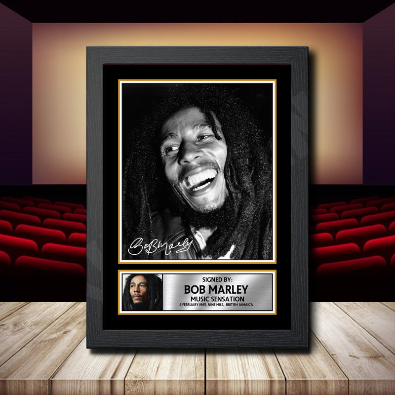 Bob Marley Printed Signature Movie Star Poster Print Framed Wall Art Gift – Bob Marley Printed Signature Movie Star Poster Print