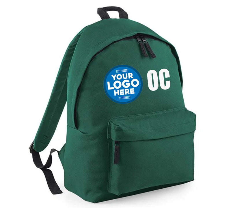 CUSTOM PRINTED BACKPACK SCHOOL ANY LOGO AND/ OR INITIALS FULLY PERSONALISED