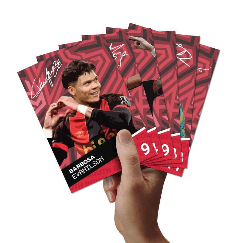 Bournemouth Players SIGNED A6 Poster Pack - 6 Autographed Poster Print Cards (Evanilson, Semenyo, Kluivert, Kerkez, Kepa, Iraola)