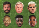 Brazil Football Legends Face Mask Multipack – 6 Brazil Football Star Inspired Party Masks – Funny Fancy Dress Accessories for Football Parties, Match Days, Tournaments, Birthdays & Photo Booth Props