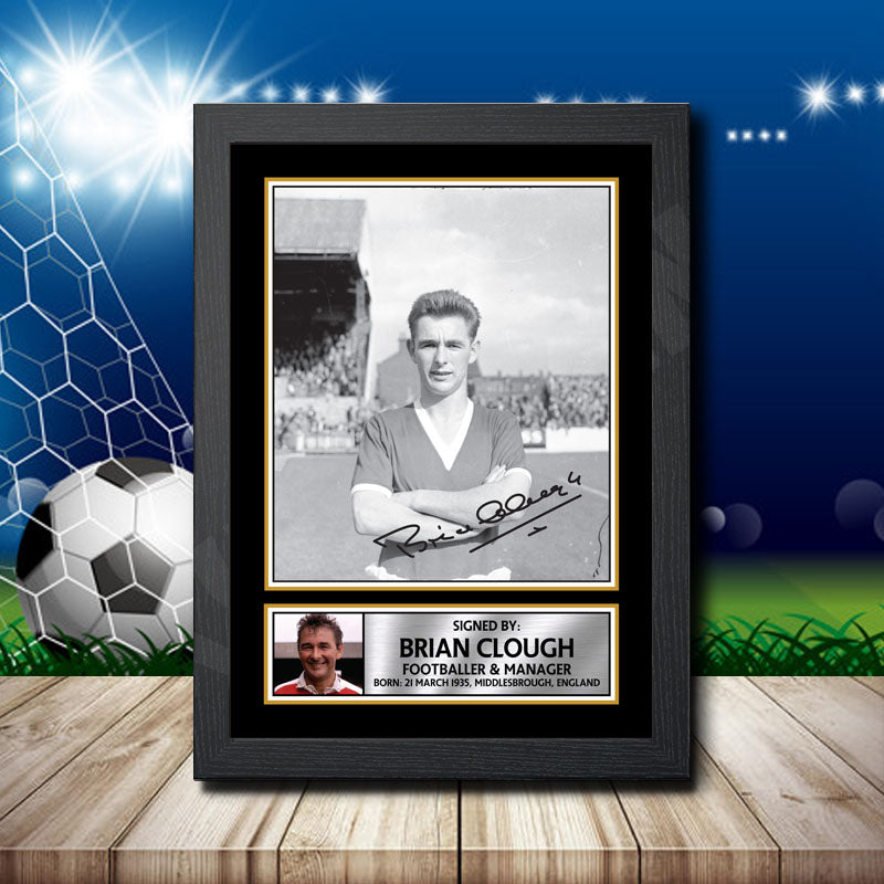 Brian Clough 2 Printed Signature Footballers Star Poster Print Framed Wall Art Gift – Brian Clough 2 Printed Signature Footballers Star Poster Print