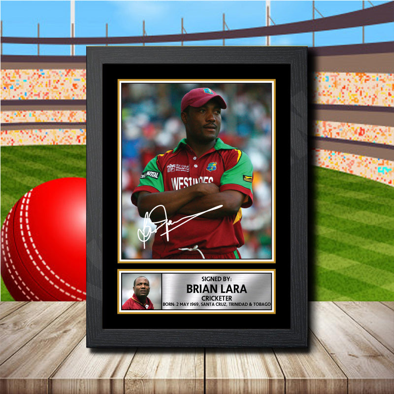 Brian Lara 2 Printed Signature Cricket Star Poster Print Framed Wall Art Gift – Brian Lara 2 Printed Signature Cricket Star Poster Print