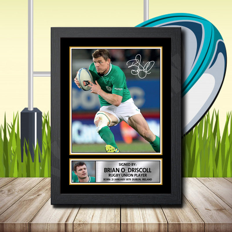 Brian O Driscoll 1 Printed Signature Rugby Star Poster Print Framed Wall Art Gift – Brian O Driscoll 1 Printed Signature Rugby Star Poster Print