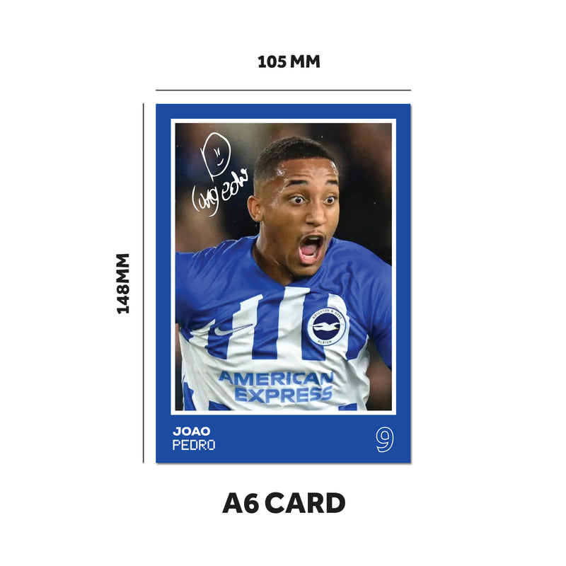 Brighton Players SIGNED A6 Poster Pack 2 - 6 Autographed Poster Print Cards (Pedro, Mitoma, Dunk, Veltman, Verburggen, Hurzler)