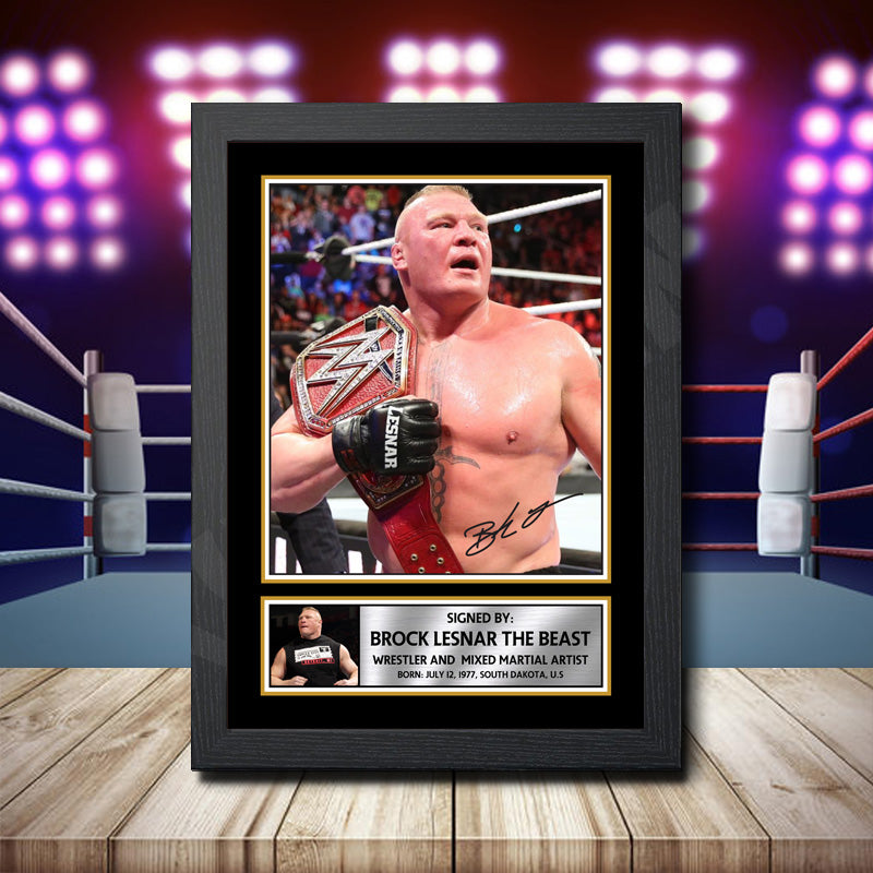 Brock Lesnar The Beast Printed Signature Wwe Star Poster Print Framed Wall Art Gift – Brock Lesnar The Beast Printed Signature Wwe Star Poster Print