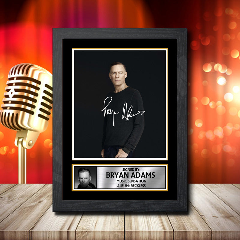 Bryan Adams Reckless 1 Printed Signature Music Star Poster Print Framed Wall Art Gift – Bryan Adams Reckless 1 Printed Signature Music Star Poster Print