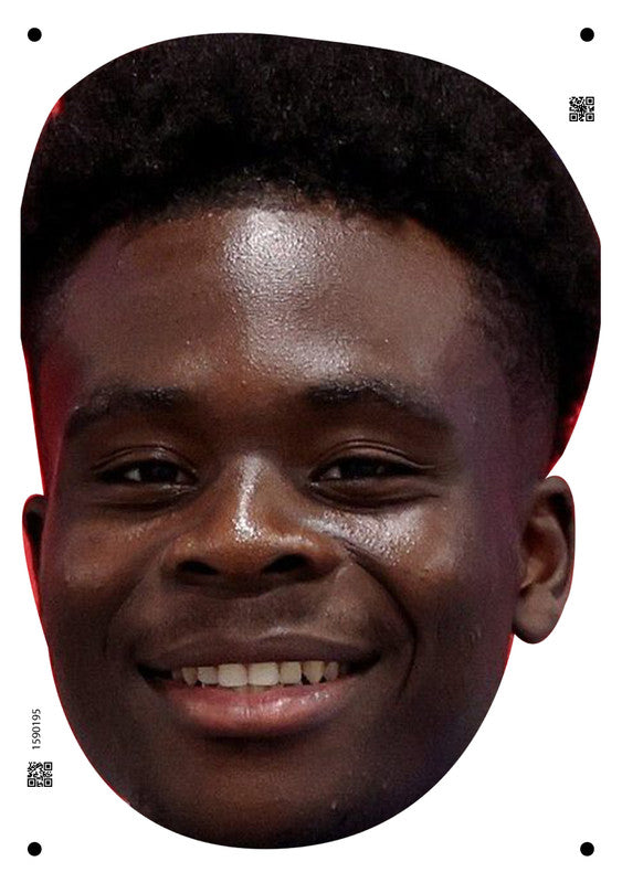 Bukayo Saka England Euros 2024 Celebrity Face Mask Fancy Dress - High-Quality Cardboard Masks for Any Occasion