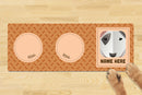Personalised Dog Breed Dog Bowl Mat (880mm x 300mm)(2 Bowl Design) - BULL TERRIER