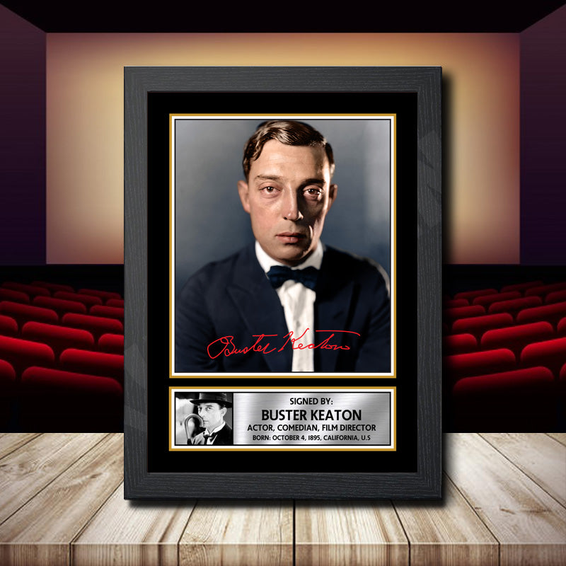 Buster Keaton Printed Signature Movie Star Poster Print Framed Wall Art Gift – Buster Keaton Printed Signature Movie Star Poster Print