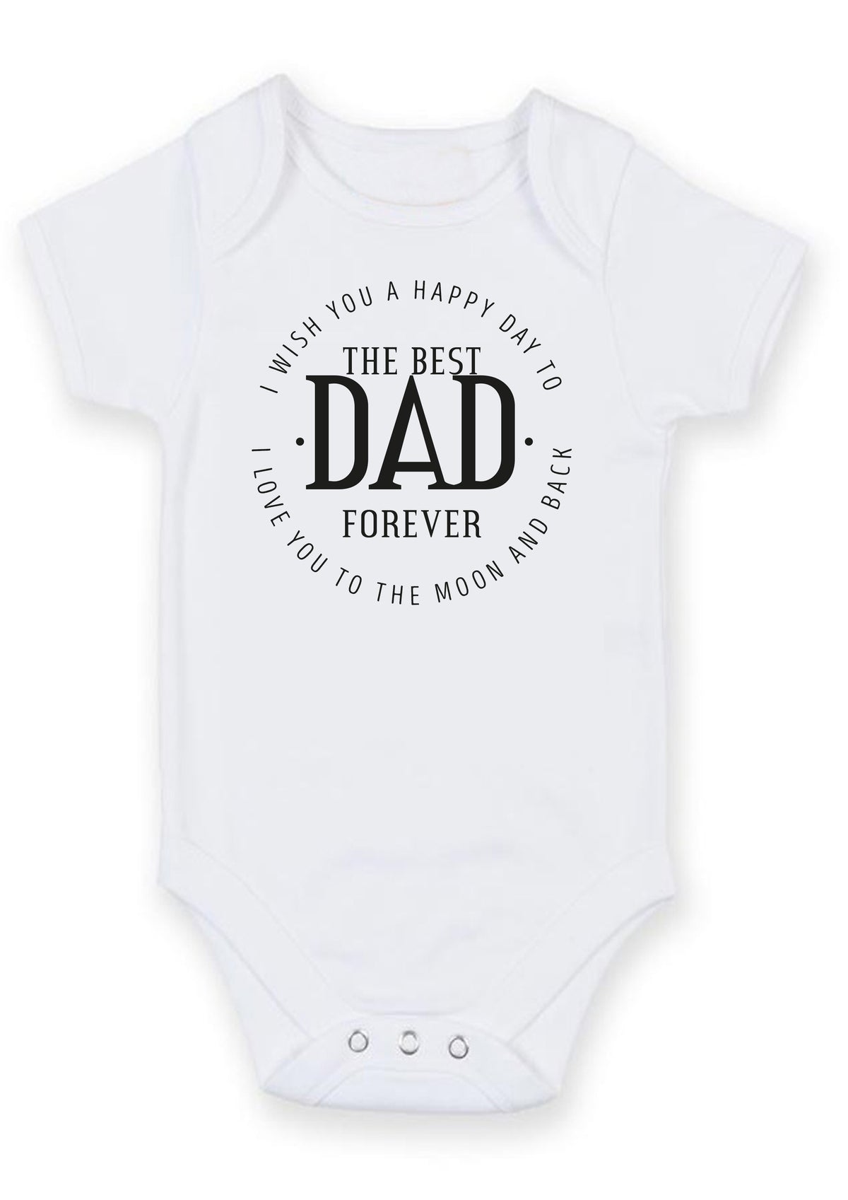 Best Dad Ever Baby Grow – Dad Forever Baby Bodysuit – Cute Father's Day Baby Vest Gift from Baby Boy or Girl – Best Dad Father's Day Keepsake Outfit – Best Dad Ever Baby Grow
